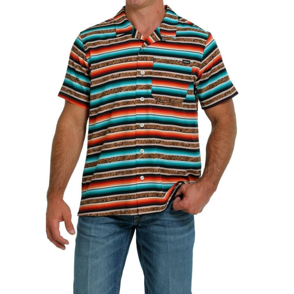 Cinch Mens Western Camp SS Shirt