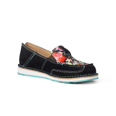 Ariat Womens Black Suede Floral Pop Cruiser