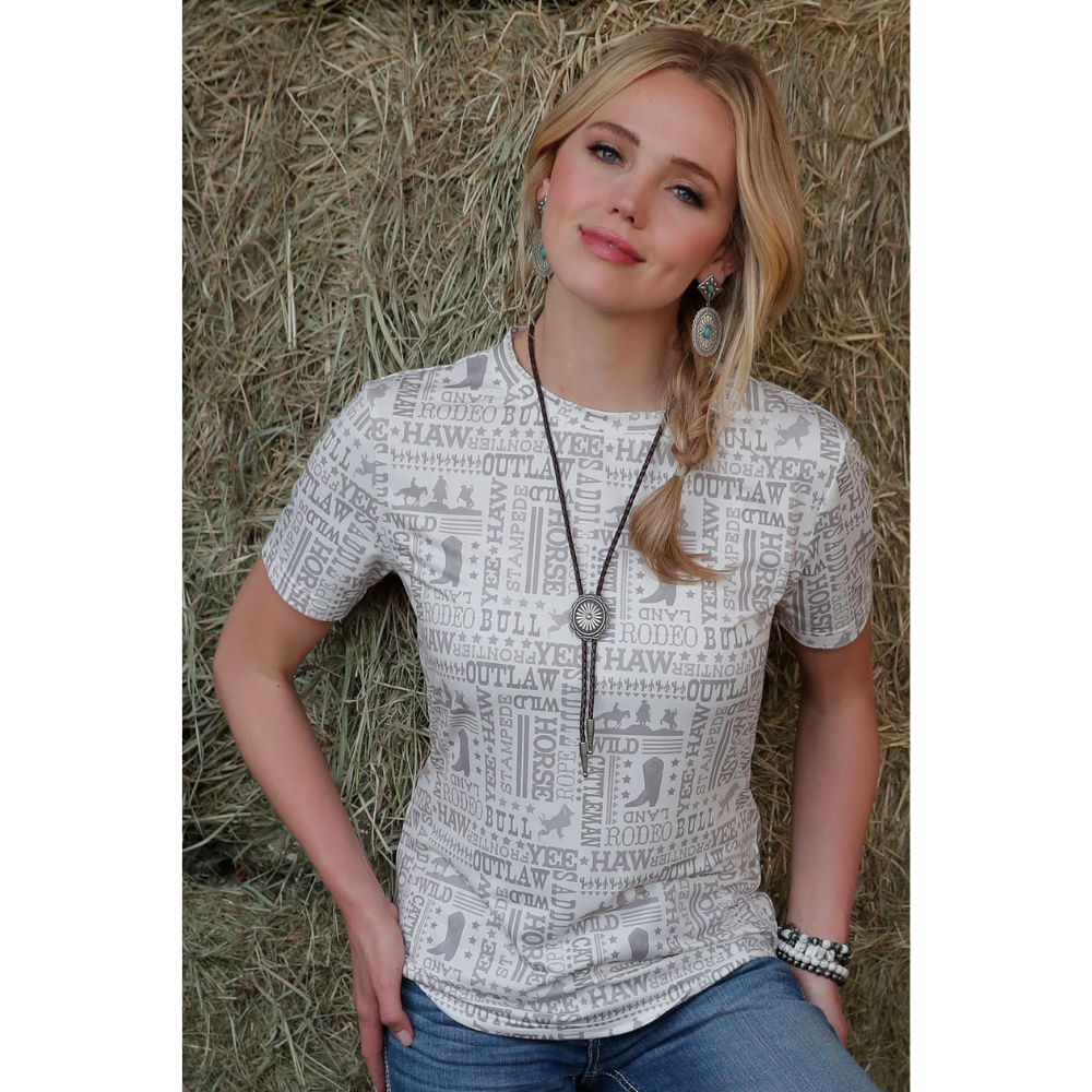 Cruel Denim Womens Western Words SS Tee