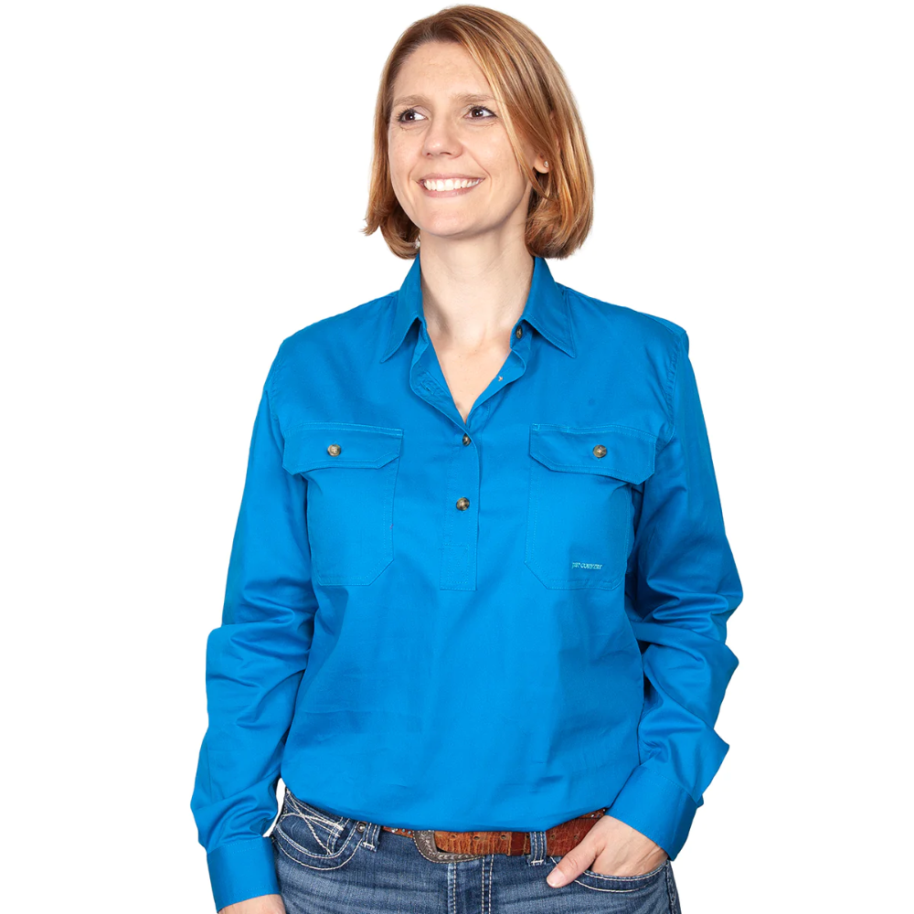 Just Country Womens Jahna 1/2 Button Workshirt