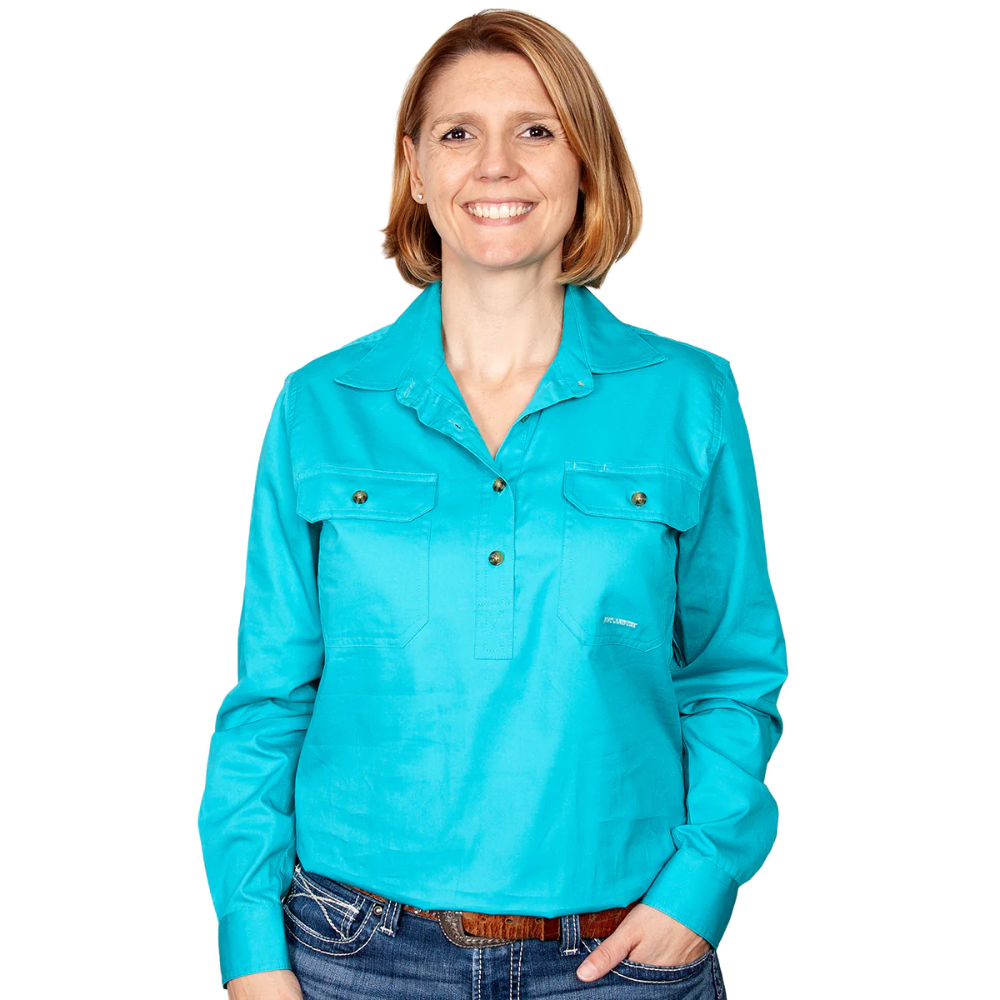Just Country Womens Jahna 1/2 Button Workshirt