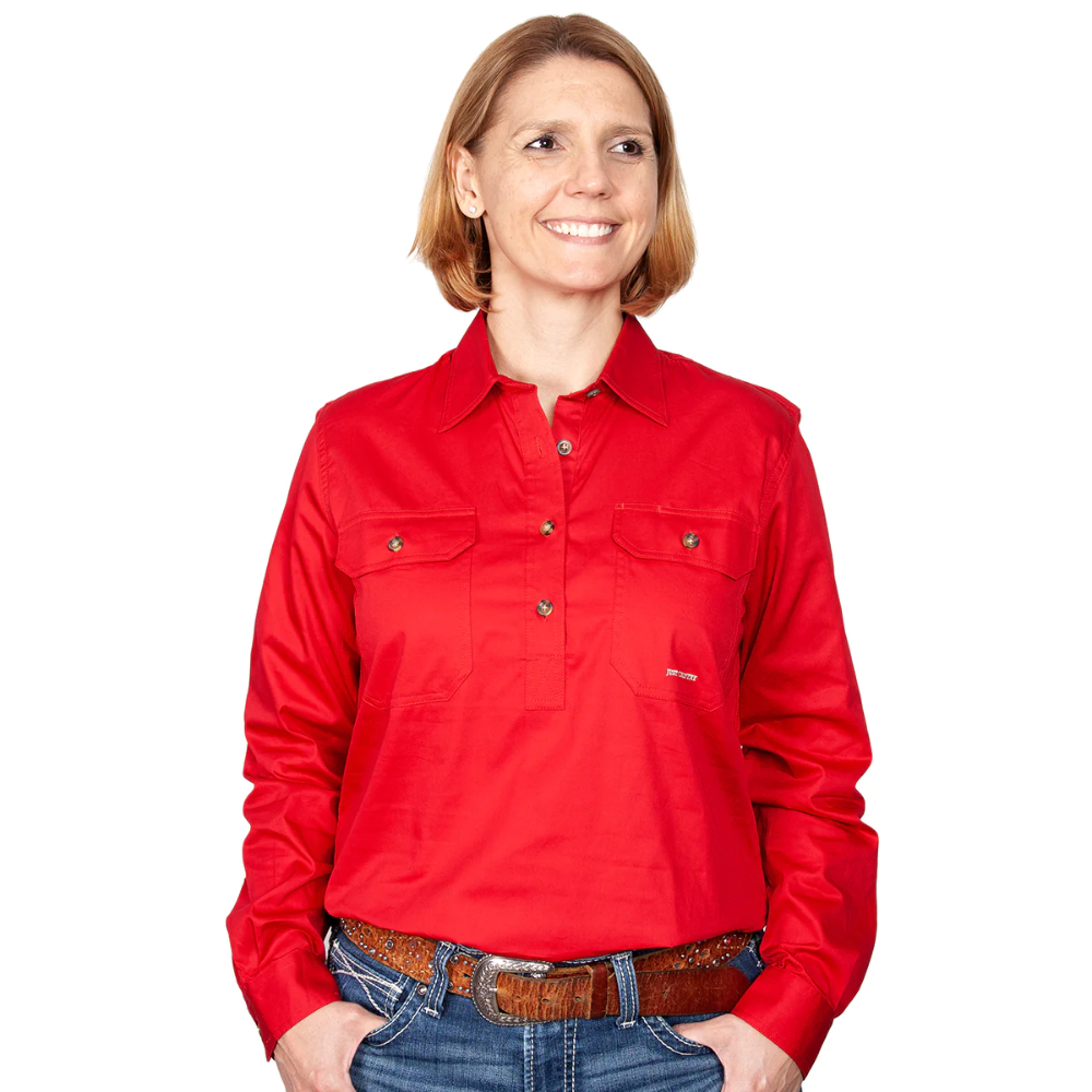 Just Country Womens Jahna 1/2 Button Workshirt