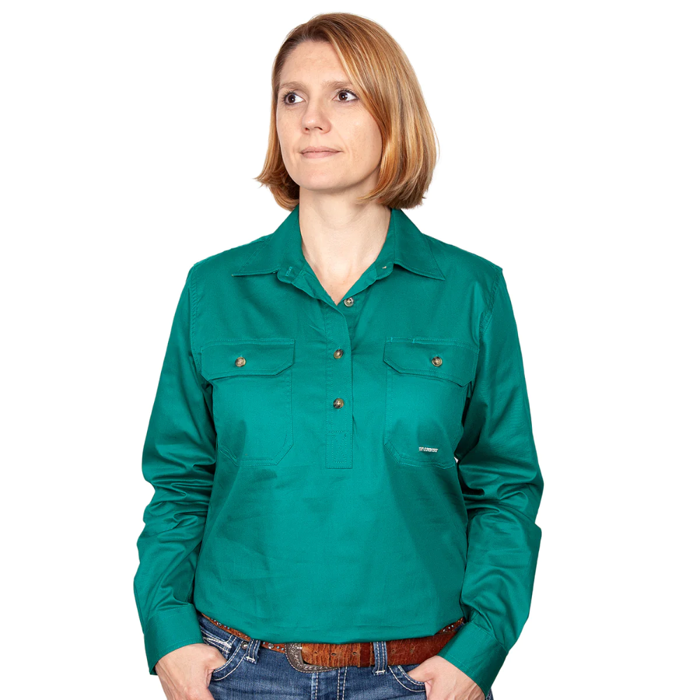 Just Country Womens Jahna 1/2 Button Workshirt