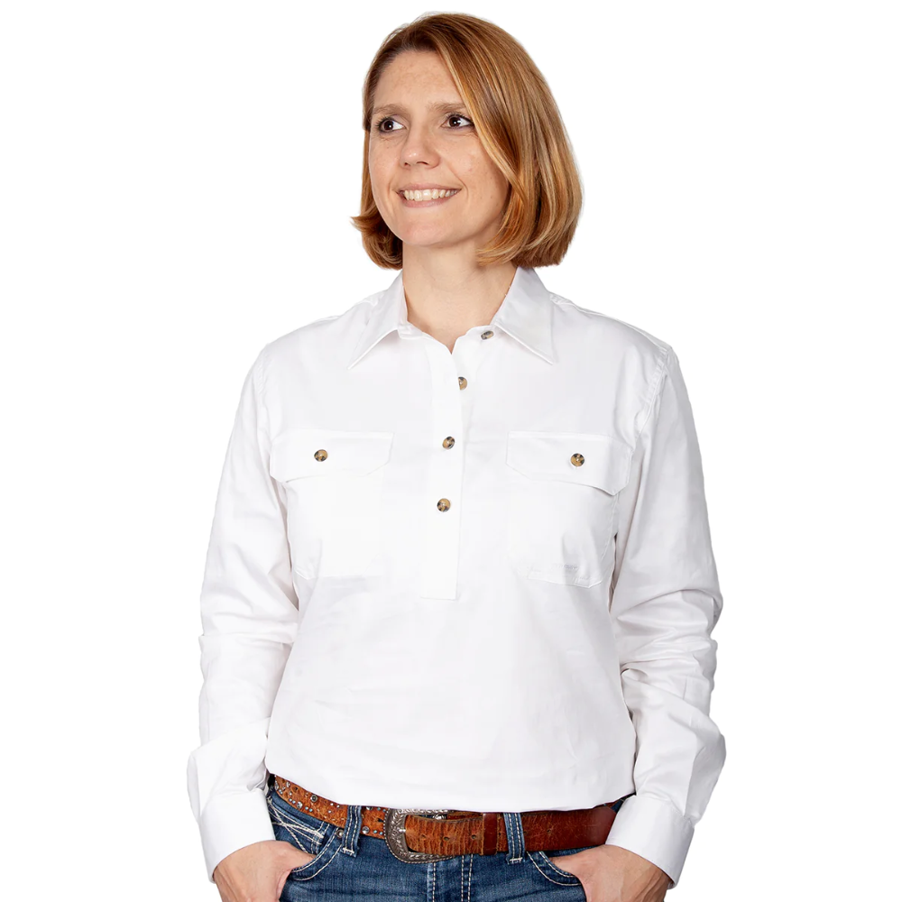 Just Country Womens Jahna 1/2 Button Workshirt