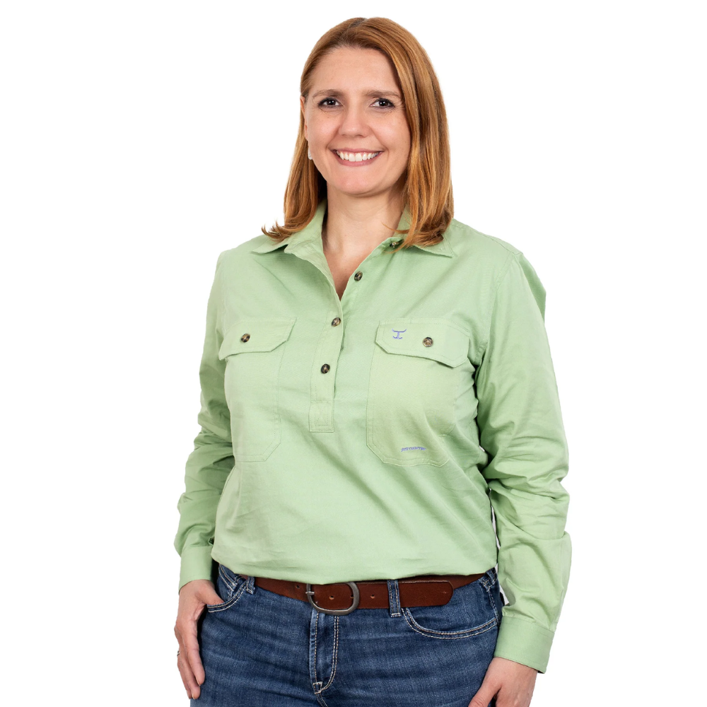 Just Country Womens Jahna 1/2 Button Workshirt