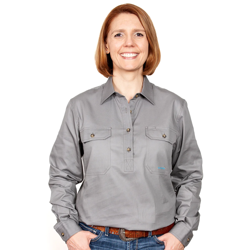 Just Country Womens Jahna 1/2 Button Workshirt