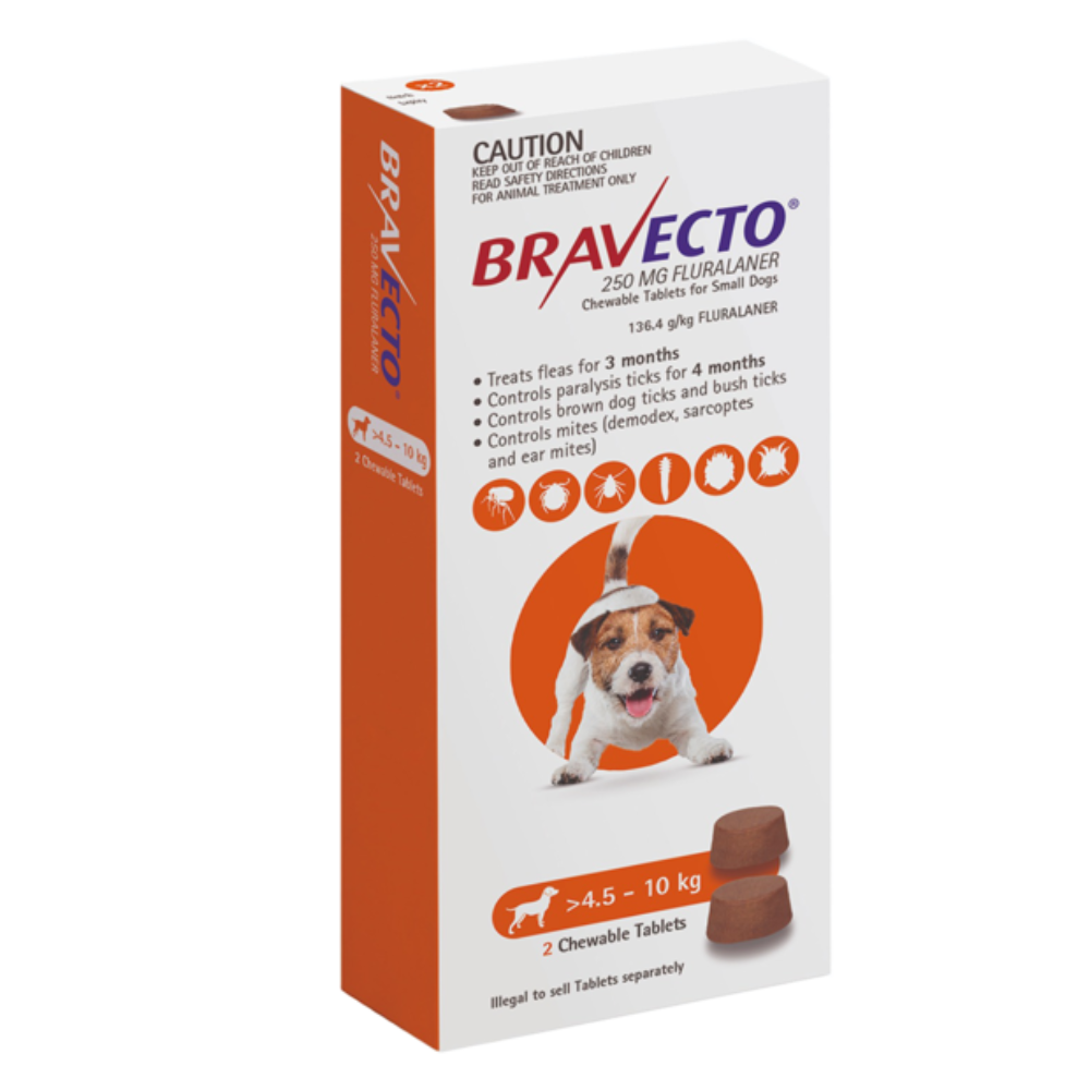 Bravecto Small Dog 4.5-10kg Orange