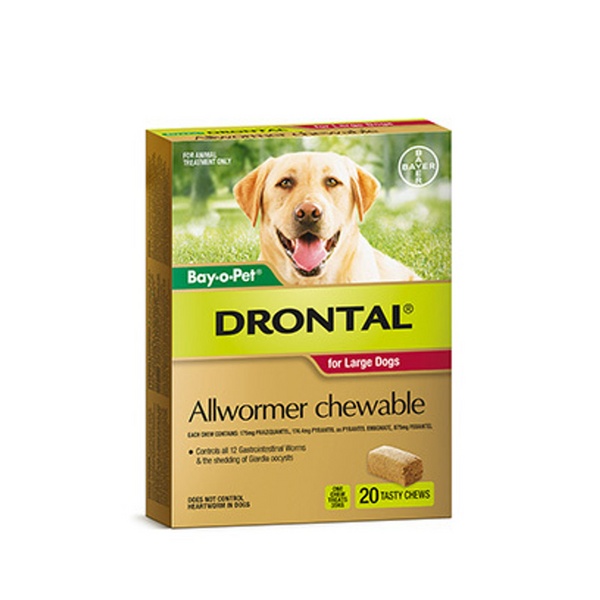 Drontal Chew Large Dog 20 Pack - Clermont Agencies