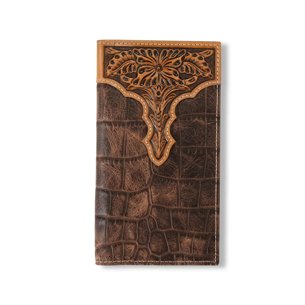 Ariat Croc Floral Embossed Rodeo Wallet