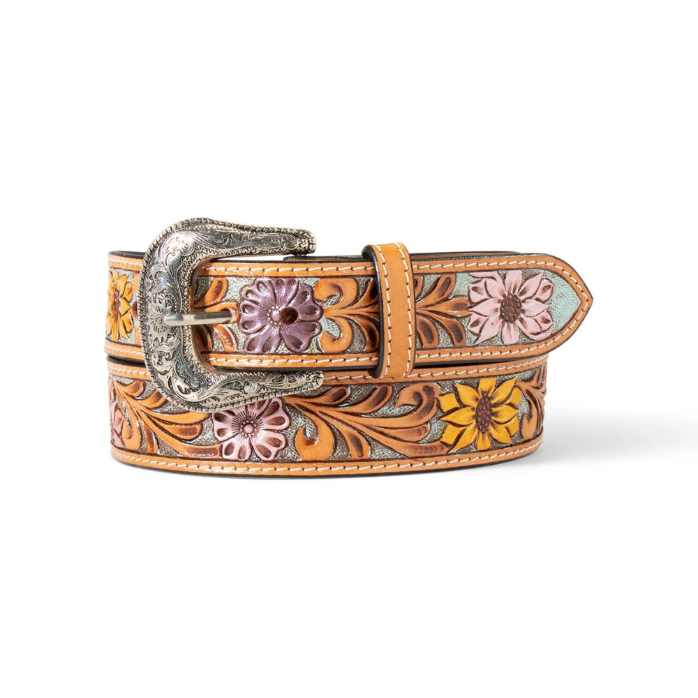 Ariat Womens Sunflower Daisy Hand Tooled Belt