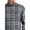 Cinch Mens Blue Grey Check LS Shirt