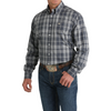 Cinch Mens Blue Grey Check LS Shirt