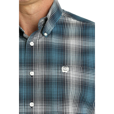 Cinch Mens Teal Check LS Shirt