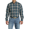 Cinch Mens Teal Check LS Shirt