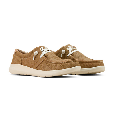 Ariat Womens Tan Woven Emboss Lace Up Hilo