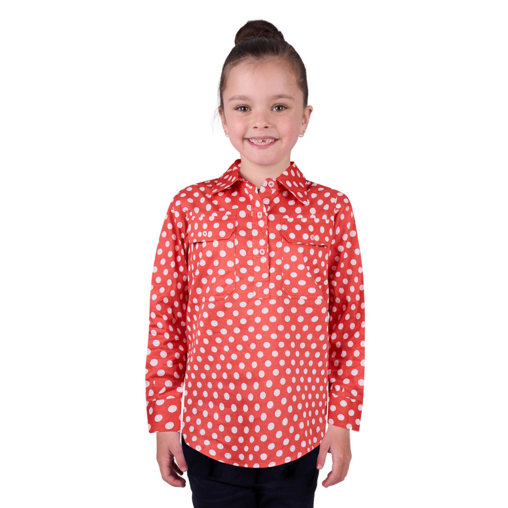 Hard Slog Kids Jaz Half Button LS Shirt