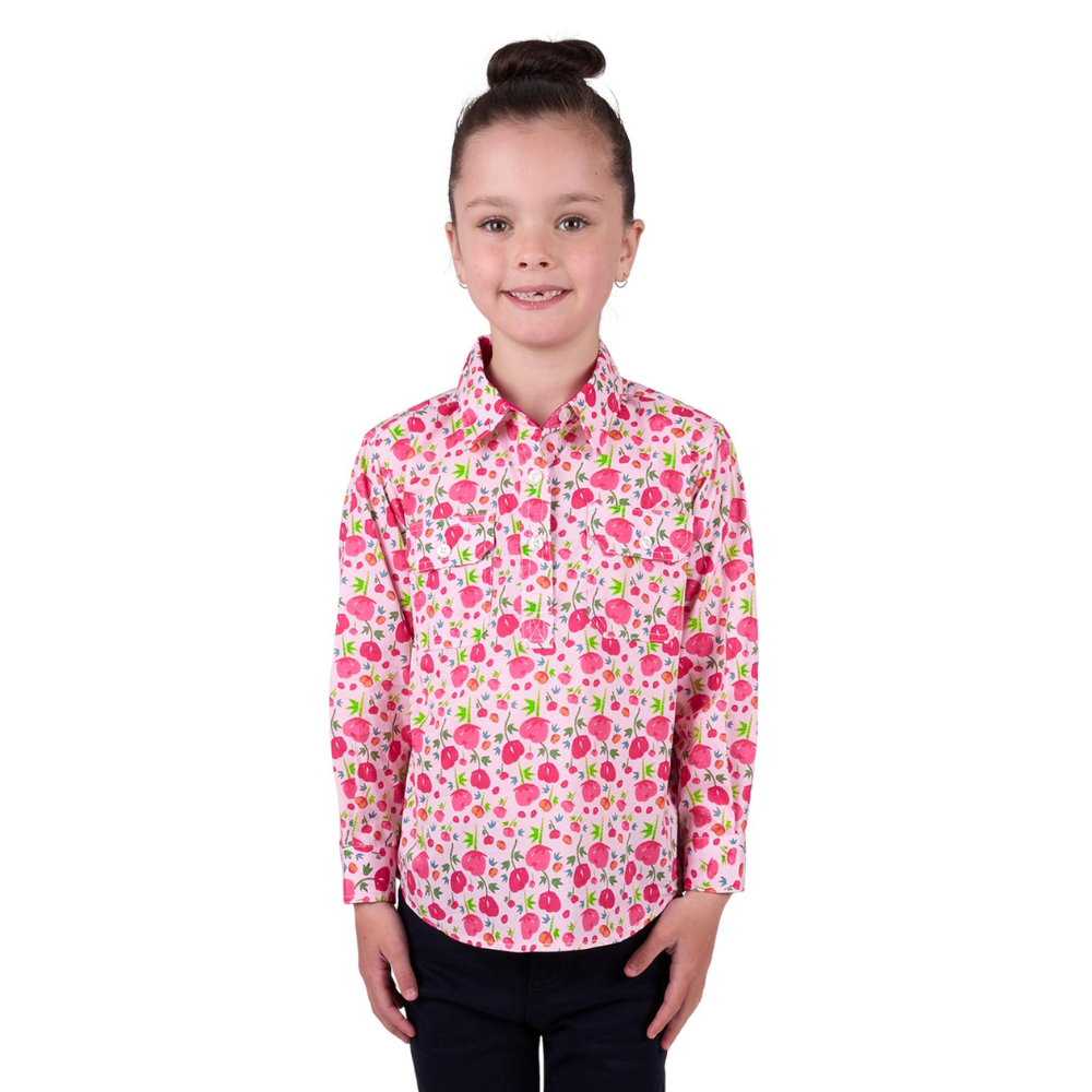 Hard Slog Kids Sisu Half Button LS Shirt