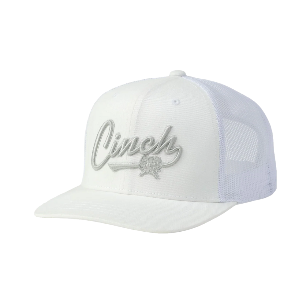 Cinch Adult White Logo Truckers Cap