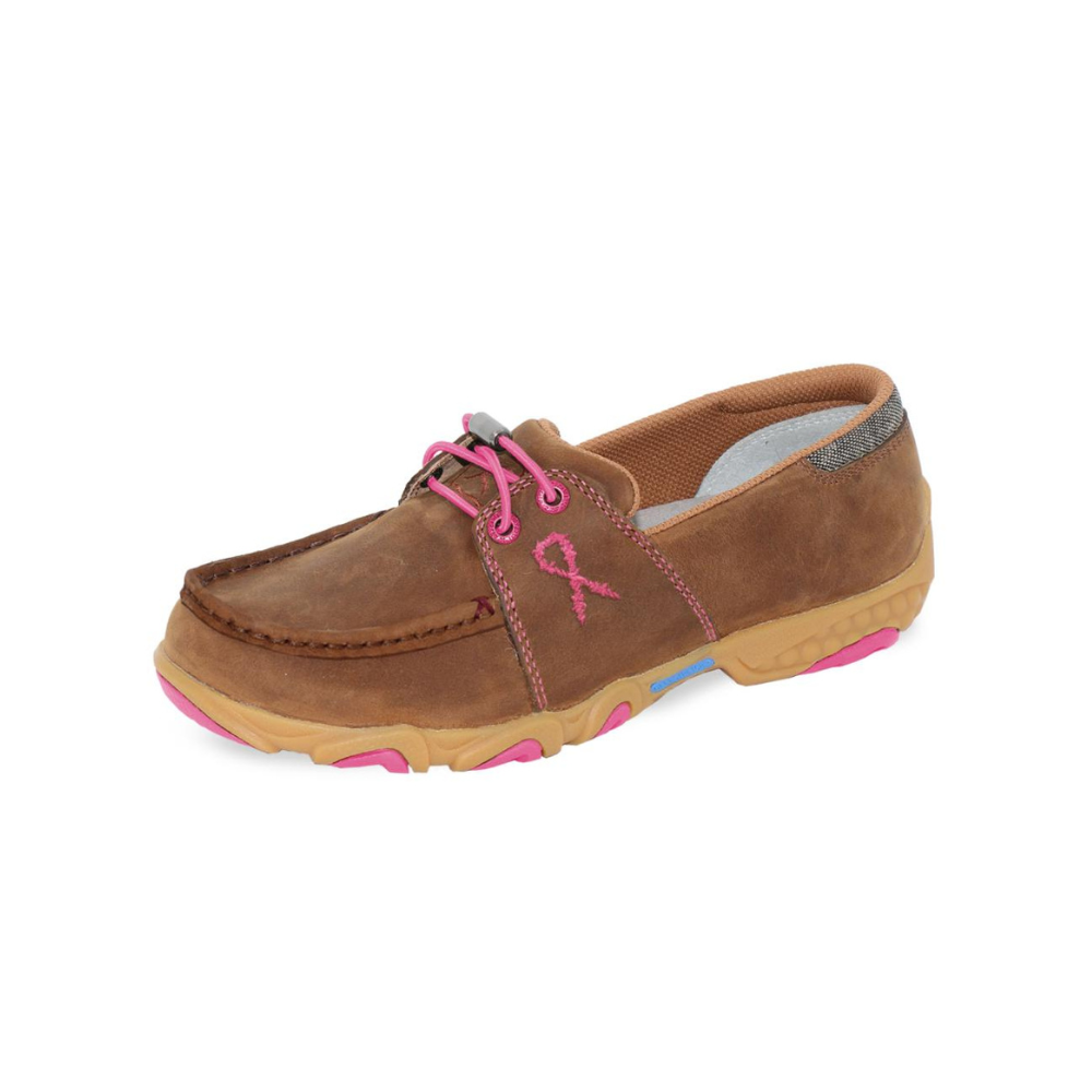 Twisted X Womens Pink Ribbon Cell Stretch Elastic Tie Moc