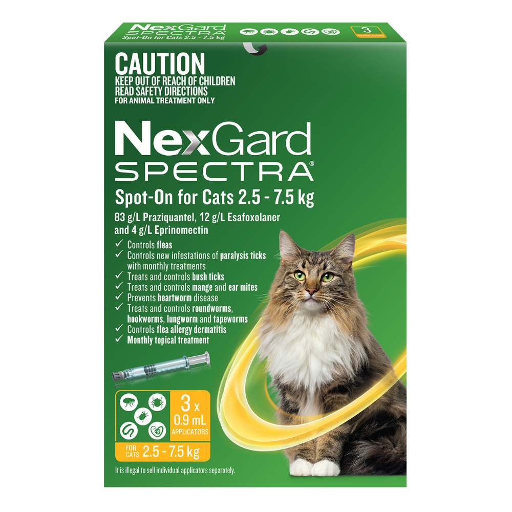 Nexgard Spectra Cat Spot On 2.5-7.5kg 3 Pack