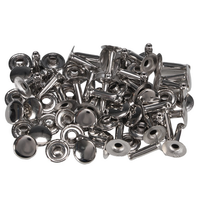 Rivets Two Piece Medium 100pk Nickel Plated