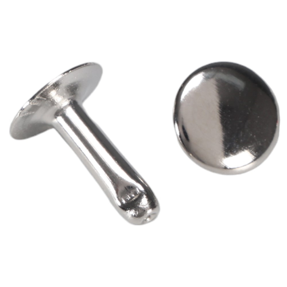 Rivets Two Piece Medium 100pk Nickel Plated