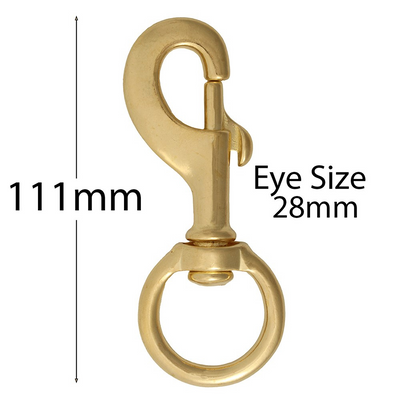 Snaphook Heavy Round Swivel Eye Brass