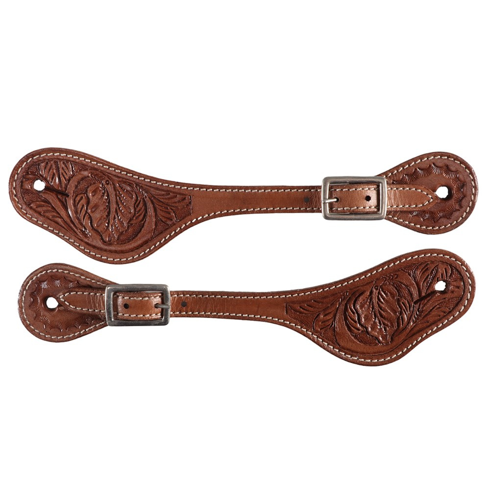 Texas Spur Straps Embossed Floral Pattern