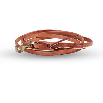 Harness Leather Rein w/ Waterloops 1/2in Brass