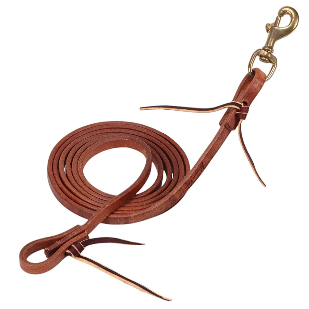 Harness Leather Rein w/ Waterloops 1/2in Brass