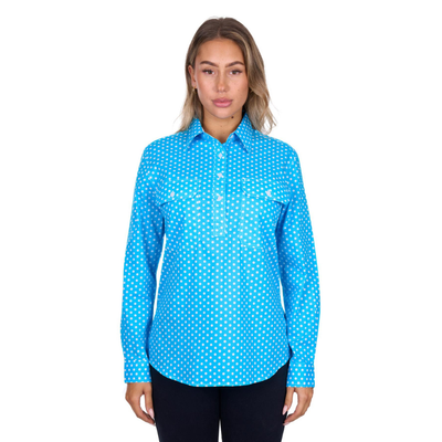 Hard Slog Womens Sia Half Button LS Shirt