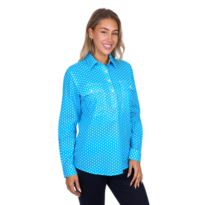Hard Slog Womens Sia Half Button LS Shirt