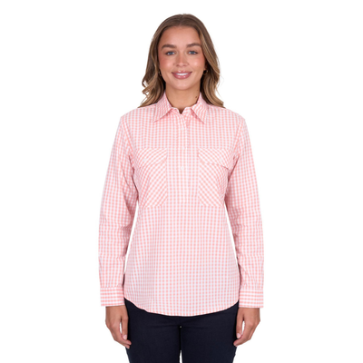 Hard Slog Womens Jen Half Button LS Shirt