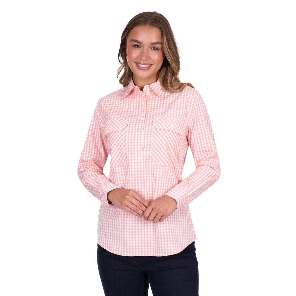 Hard Slog Womens Jen Half Button LS Shirt