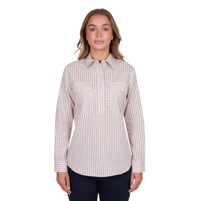 Hard Slog Womens Sara Half Button LS Shirt