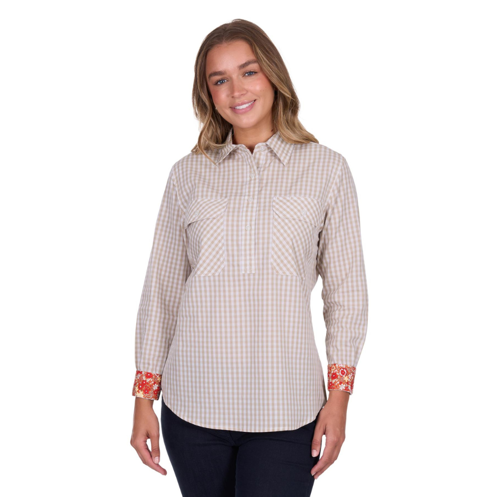 Hard Slog Womens Sara Half Button LS Shirt