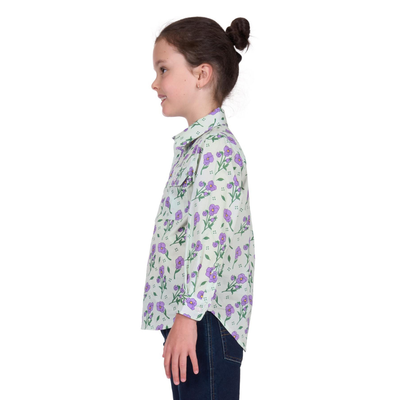 Hard Slog Girls Lynn Half Button LS Shirt