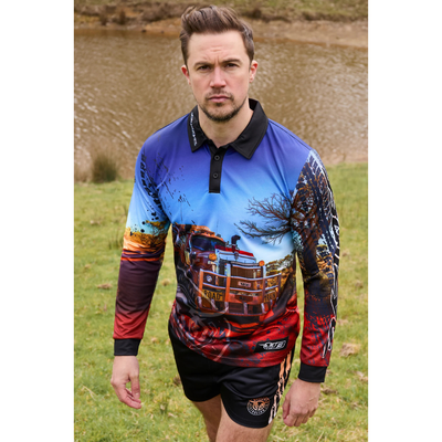 Bullzye Mens Road Train LS Fishing Shirt