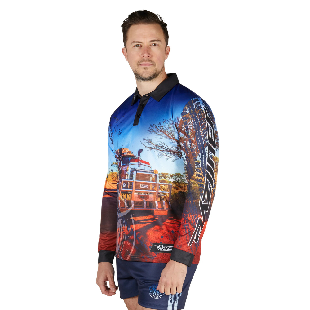 Bullzye Mens Road Train LS Fishing Shirt