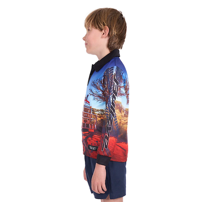 Bullzye Boys Road Train LS Fishing Shirt