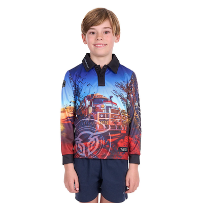 Bullzye Boys Road Train LS Fishing Shirt