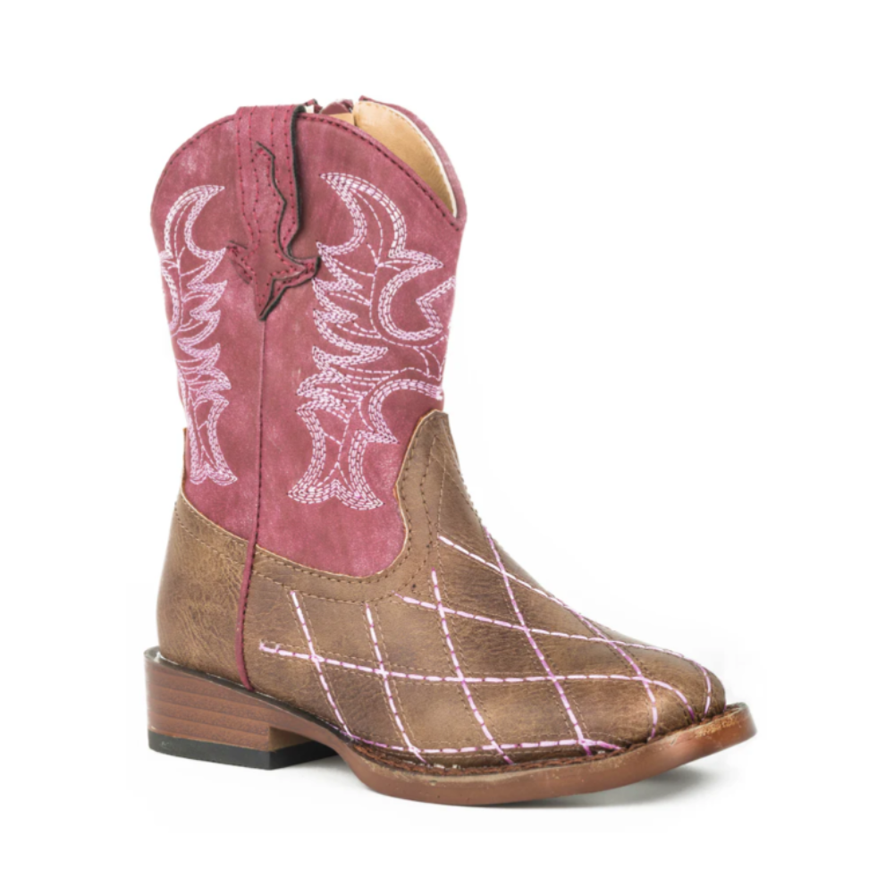 Roper Toddlers Cross Cut Square Toe Top Boot