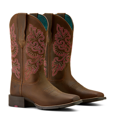 Ariat Womens Round Up Wide Square Toe Stretch Top Boot