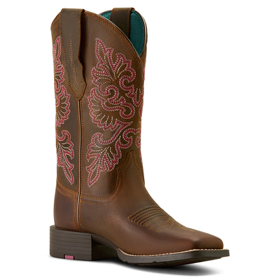 Ariat Womens Round Up Wide Square Toe Stretch Top Boot