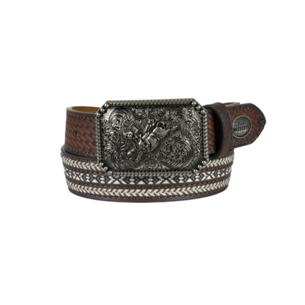 Pure Western Boys Reid Bull Buckle Belt