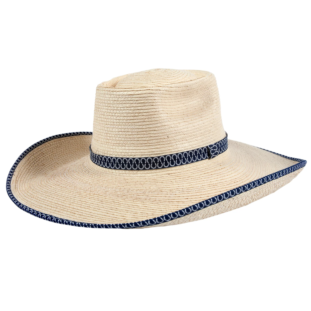 Sunbody Ava Navy Horseshoe Palm Leaf Hat