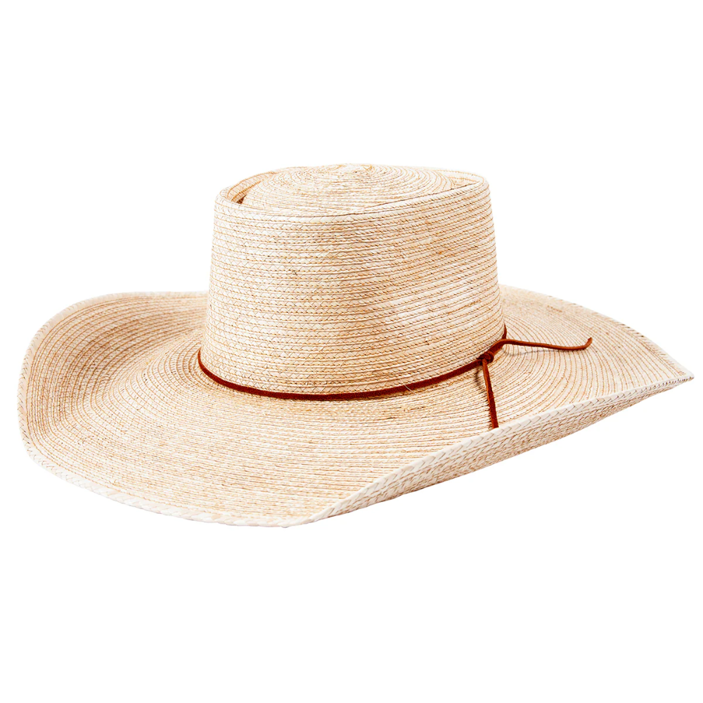 Sunbody Reata 3 Palm Leaf Hat 4 1/2 Inch Brim Oak