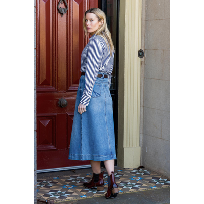 Thomas Cook Womens Nova Midi Stretch Denim Skirt