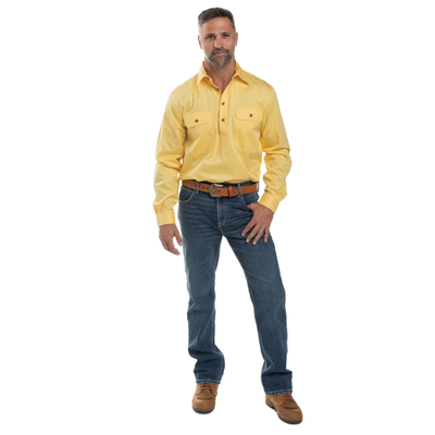 Just Country Mens Cameron 1/2 Button Workshirt
