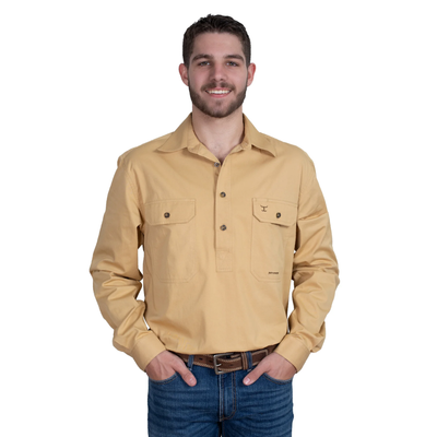 Just Country Mens Cameron 1/2 Button Workshirt
